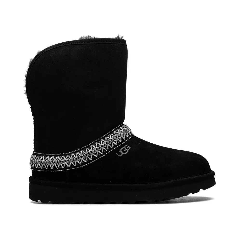 Ugg Classic Short Crescent Boot “Black” (1161770-BLK)