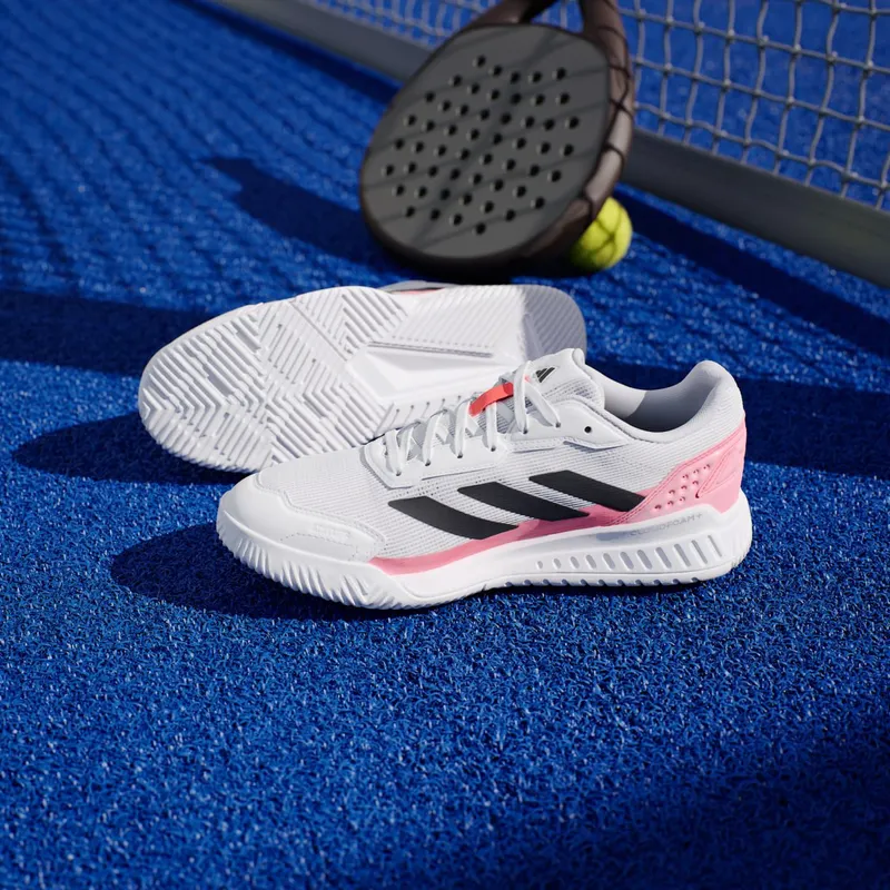 Adidas Courtquick Padelschoenen Cloud White / Core Black / Solar Turbo (KH5915)