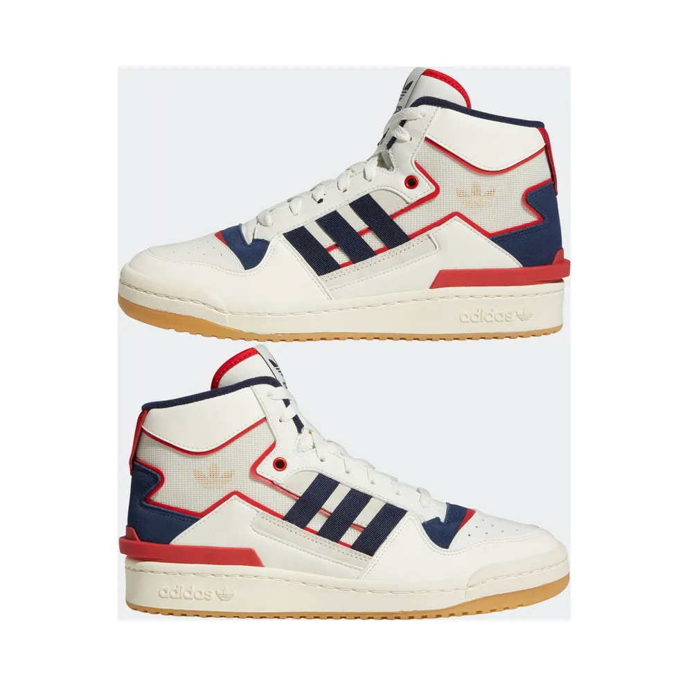 Adidas Forum Exhibit Mid Off White / Collegiate Navy / Scarlet (HQ1482)