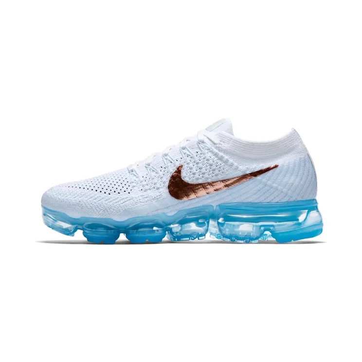 Nike Air Vapormax Flyknit Explorer “Summit White / Hydrogen Blue / Metallic Red Bronze” (849557-104)