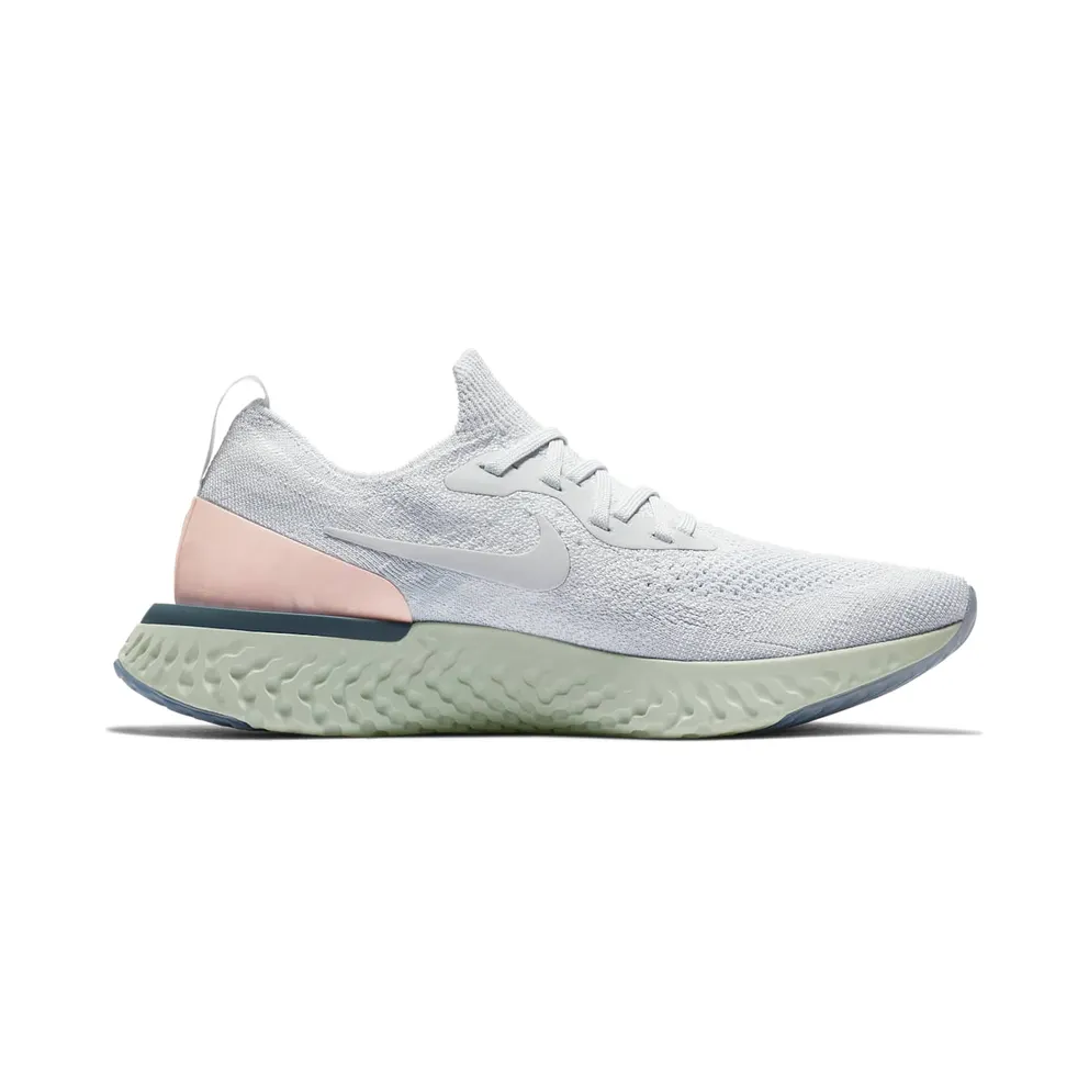 Nike Epic React Flyknit Pure Platinum Celestial Teal (W) Pure Platinum/Particle Beige-Celestial Teal-Pure Platinum (AQ0070-014)