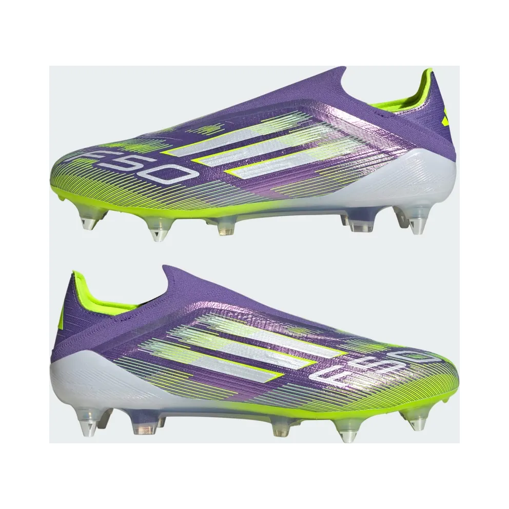 adidas F50 Elite Laceless Soft Ground Boots “Purple Rush / Cloud White / Lucid Lemon” (JH7642)