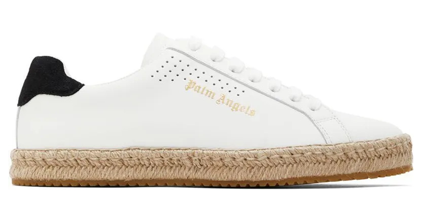 Palm Angels White Palm One Espadrille Sneakers (PMIB001S22LEA0010101)