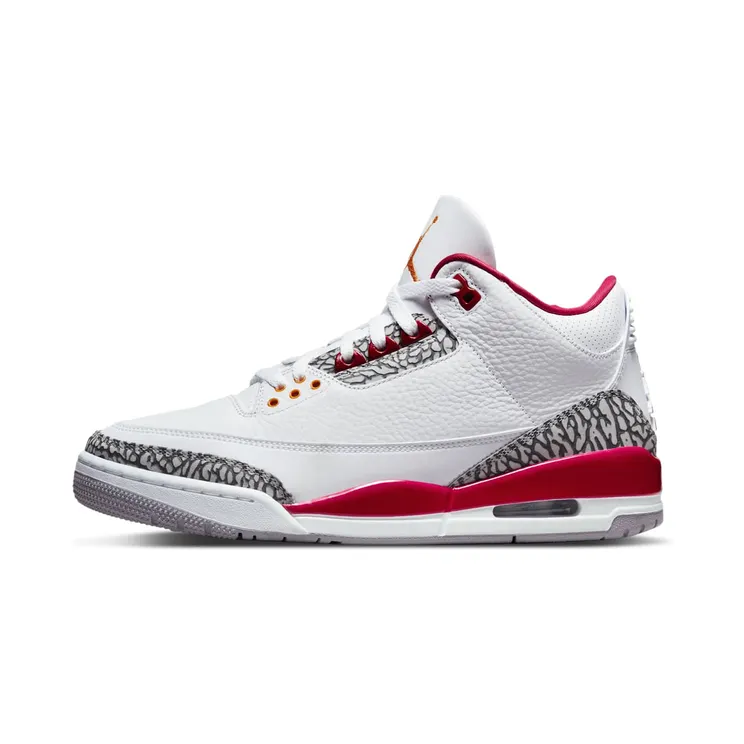 Air Jordan 3 “Cardinal Red”: olifantenprint met een rode onderstroom