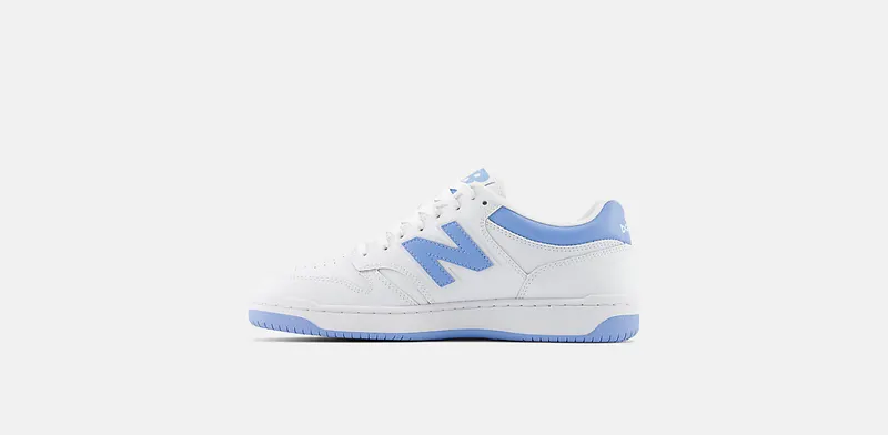 New Balance 480 UNC White Team Carolina Light Aluminum (BB480LTC)