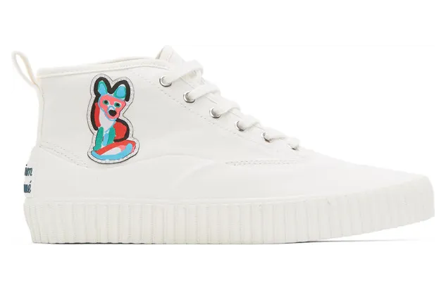 Maison Kitsune White ACIDE Fox Patch High-Top Sneakers (EU04705WW9000)