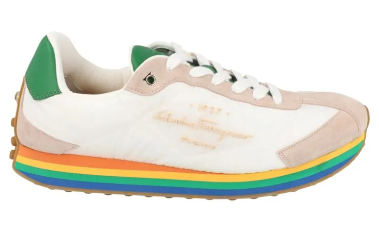 Ferragamo Iggy Mixed Media Sneakers Green (030320-756565-M)
