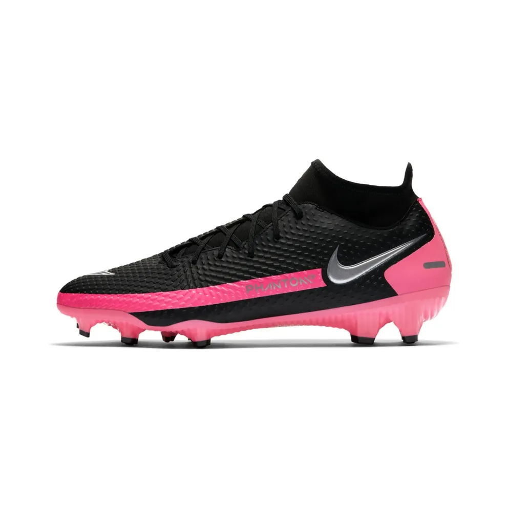 Nike Phantom GT Academy DF MG Black Pink Blast (Kids) Black/Pink Blast-Metallic Silver (CW6694-006)