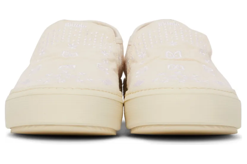 Rhude Beige Embroidered Slip-On Sneakers (RHFW21FO22040377) (2)