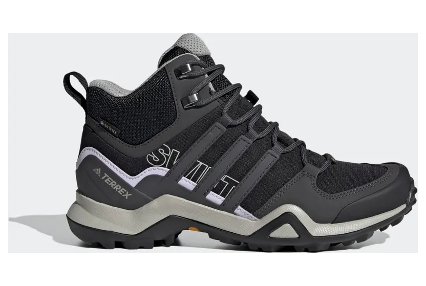 adidas TERREX Swift R2 Mid GORE-TEX Wanderschuh Core Black / Dgh Solid Grey / Purple Tint (EF3357)