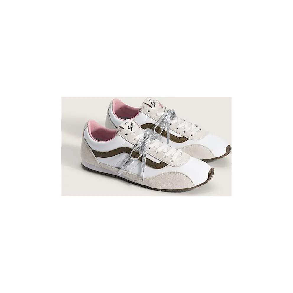 Vans Premium Super Lowpro Trainer White Olive Green (VN000EHQCJ7)
