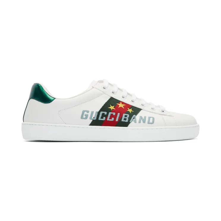 Gucci White Gucci Band New Ace Sneakers (603693 0FI10)
