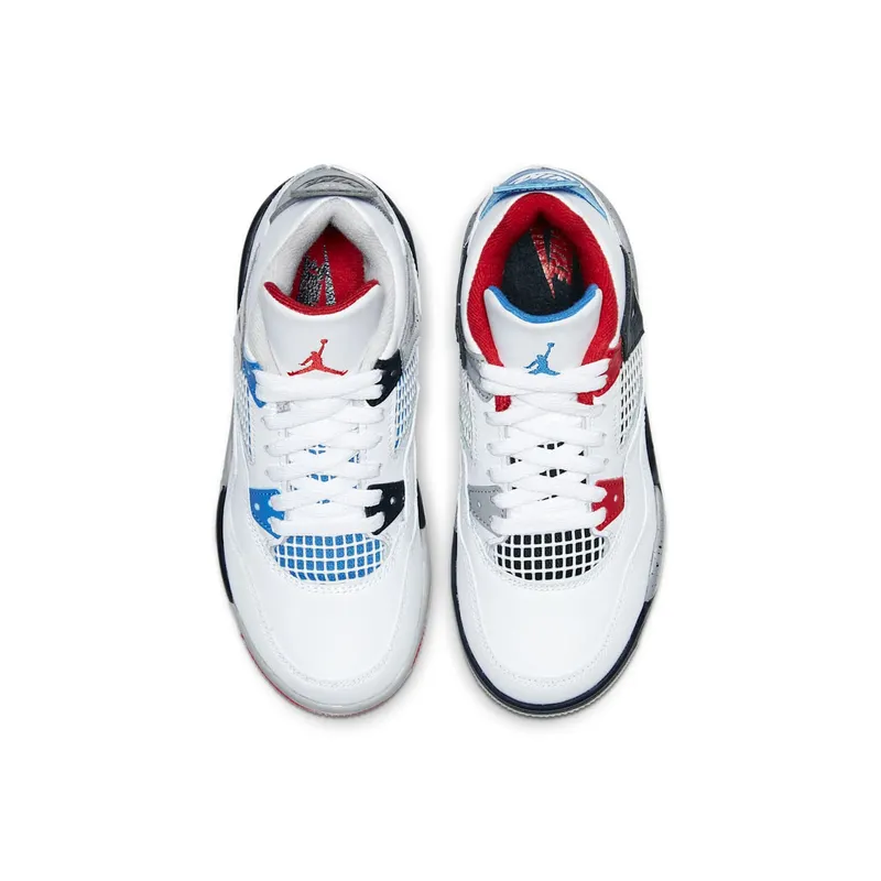 Jordan 4 Retro What The (PS) White/Military Blue-Fire Red-Black-Cement Grey (BQ7669-146)