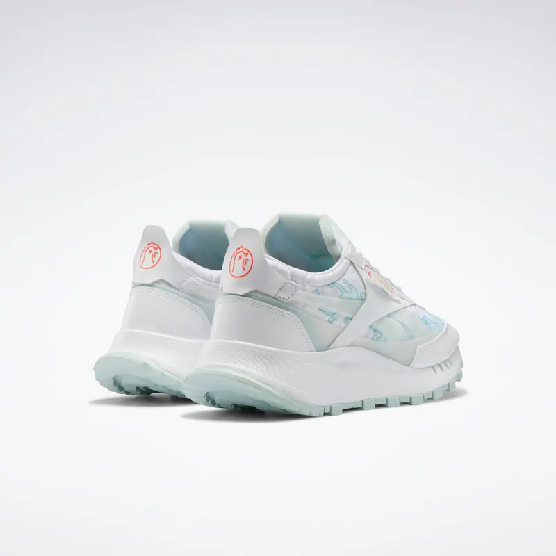 Reebok Hot Ones Classic Leather Legacy Shoes White / Chalk Blue / Neon Cherry