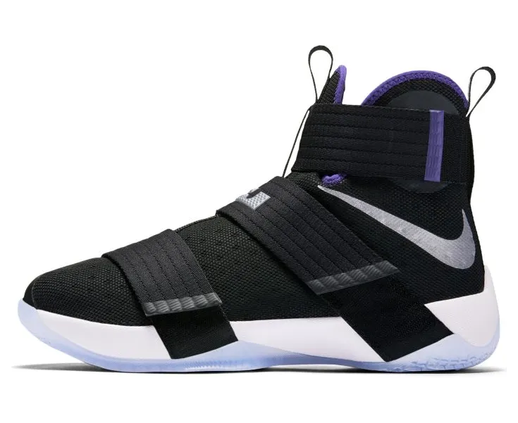 Nike Zoom LeBron Soldier 10 ‘Court Purple’ Black/Metallic Silver-Court Purple (844374-008)