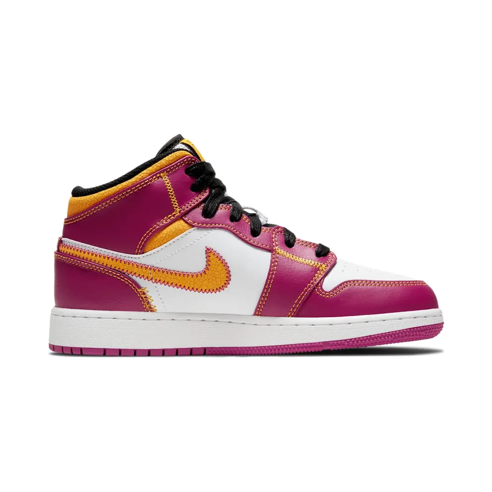Jordan 1 Mid Dia de los Muertos (GS) White/Fuchsia-Orange-Black (DC0500-100)