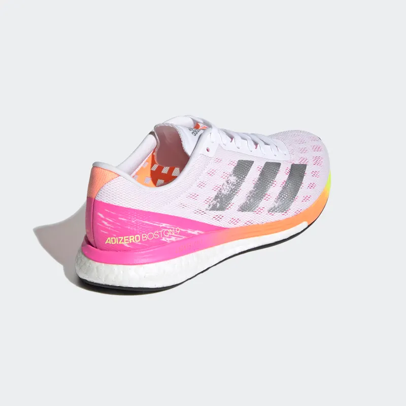 adidas Adizero Boston 9 Cloud White / Silver Metallic / Screaming Pink (H68744)