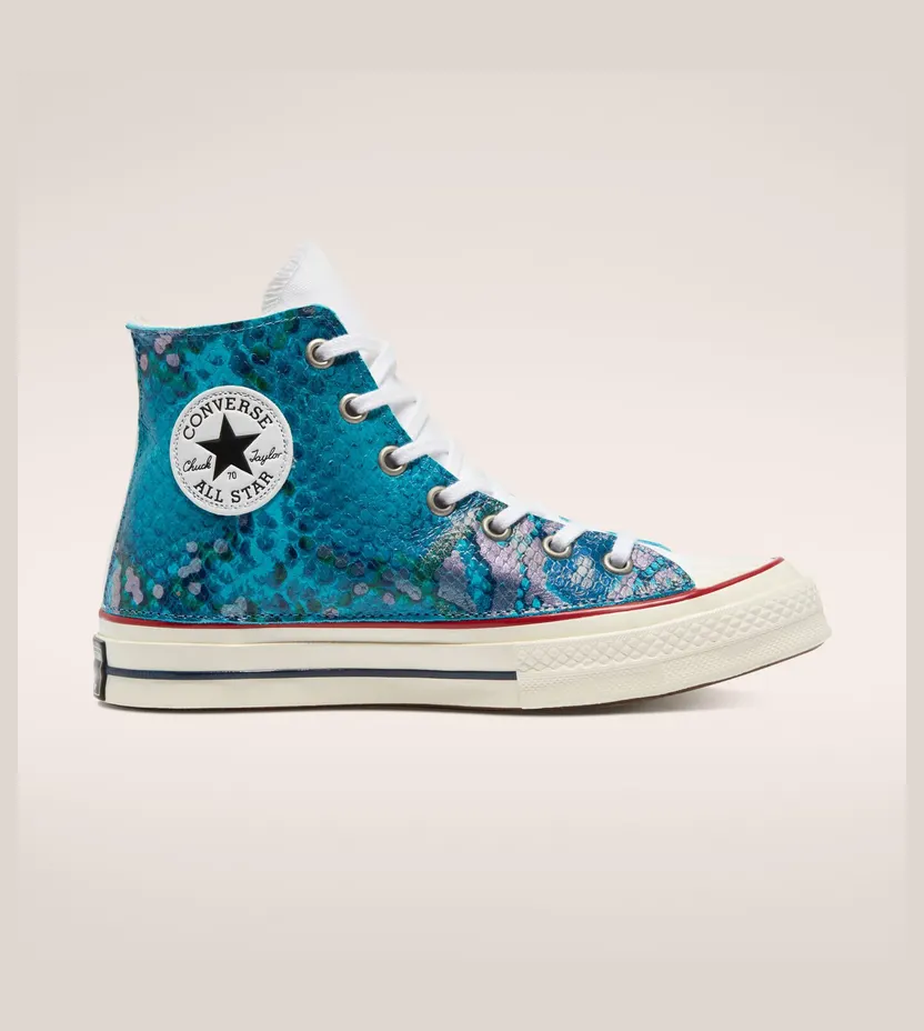 Converse Snake Chuck 70 High Top Enamel Blue Print Python (171012C)