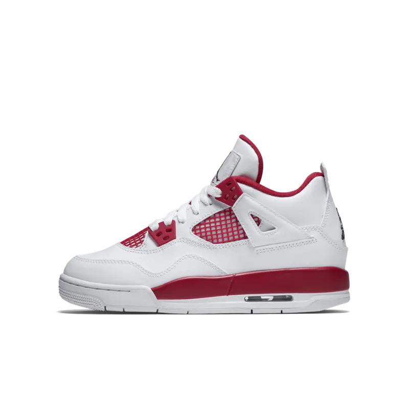 Jordan 4 Retro Alternate 89 (GS) White/Black-Gym Red (408452-106)