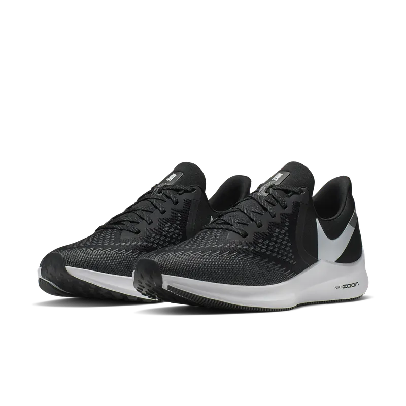 Nike Zoom Winflo 6 Black White Dark Grey Black/White-Dark Grey-Metallic Platinum (AQ7497-001)