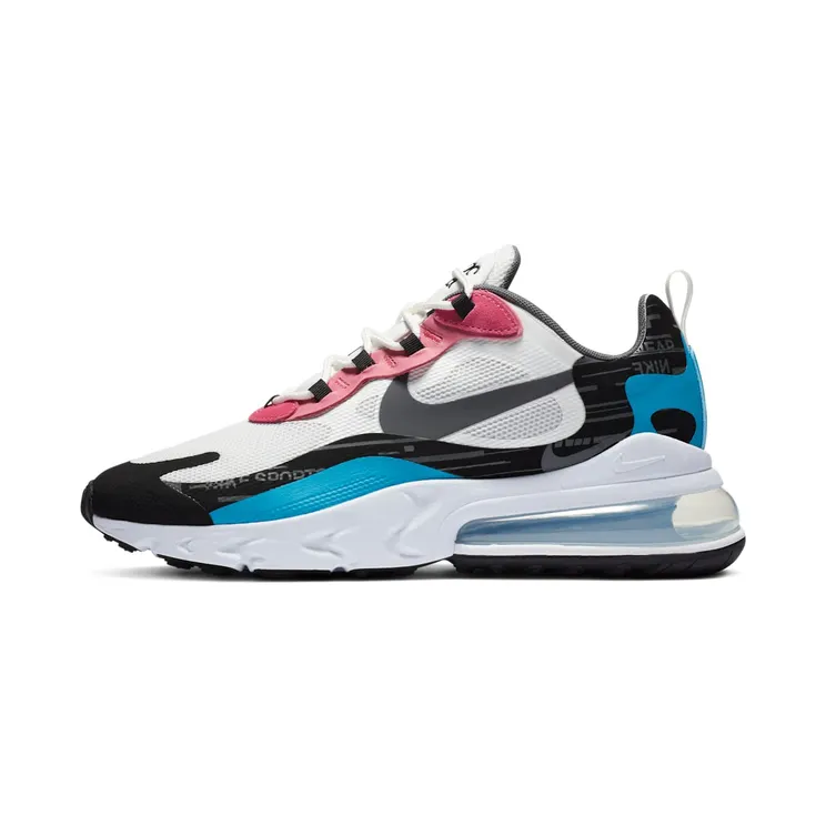 Nike Air Max 270 React “Summit White / Black / Laser Blue / Stone” (DA4303-100)