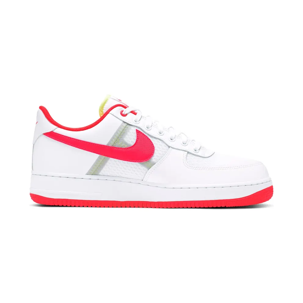 Nike Air Force 1 Low Transparent White Crimson White/Bright Crimson-Barely Volt-Pale Ivory (CI0060-102)