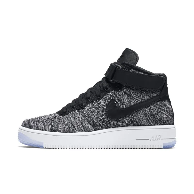 Nike Air Force 1 Mid Flyknit Oreo White Black/Black-White (818018-001)