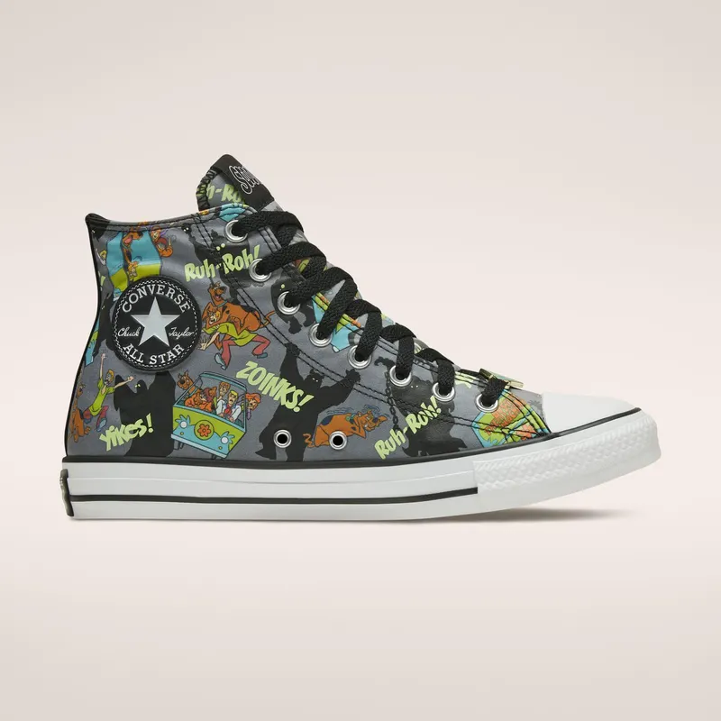 Converse Scooby-Doo x Chuck Taylor All Star High ‘Chased By Ghosts’ Almost Black/White/Multi (169073C)