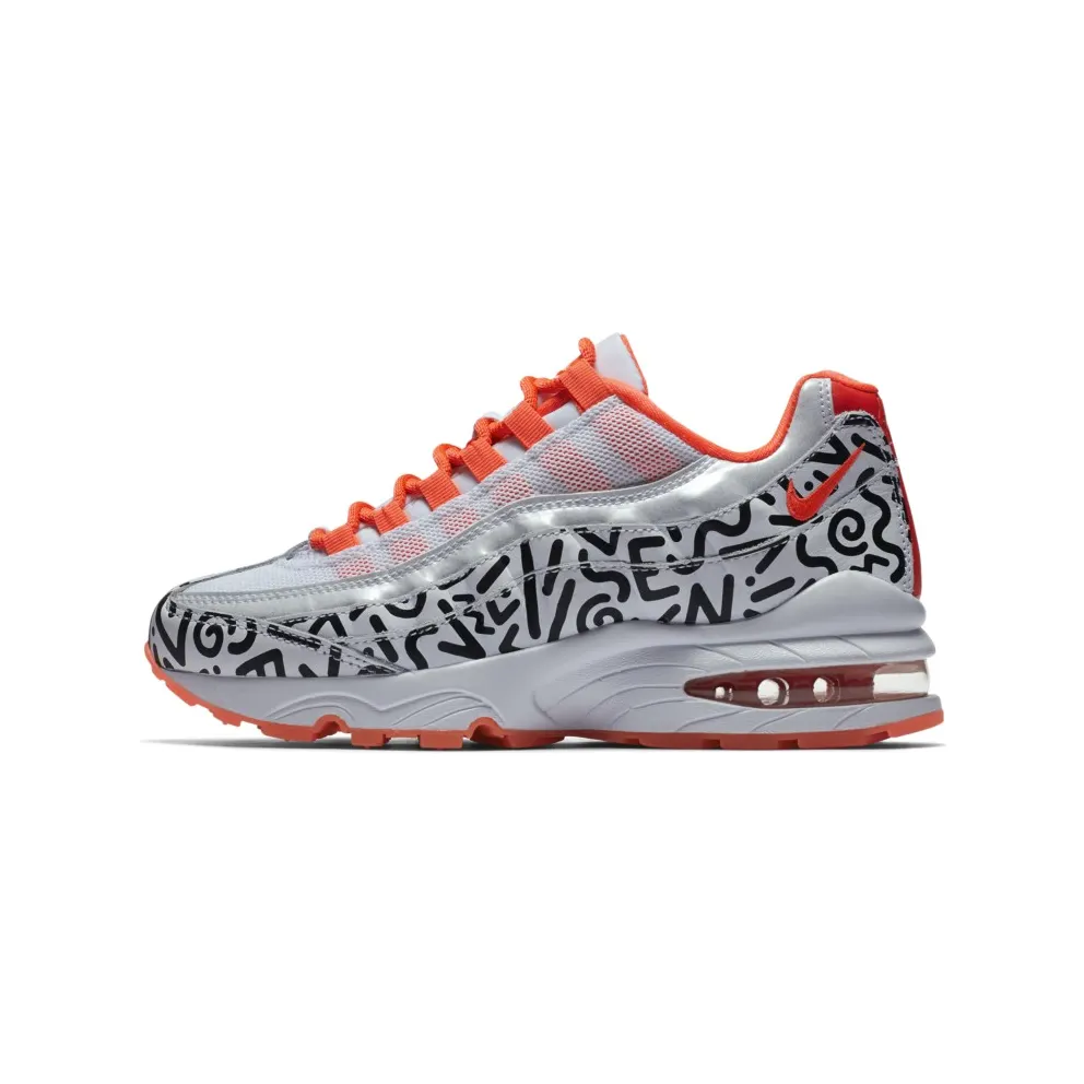 Nike Air Max 95 White Black Crimson (GS) White/White-Black-Bright Crimson (AH3808-100)