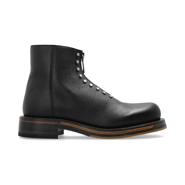 Alexander McQueen Maker Boots Black Leather Studded (831111 WIAGG 1064)