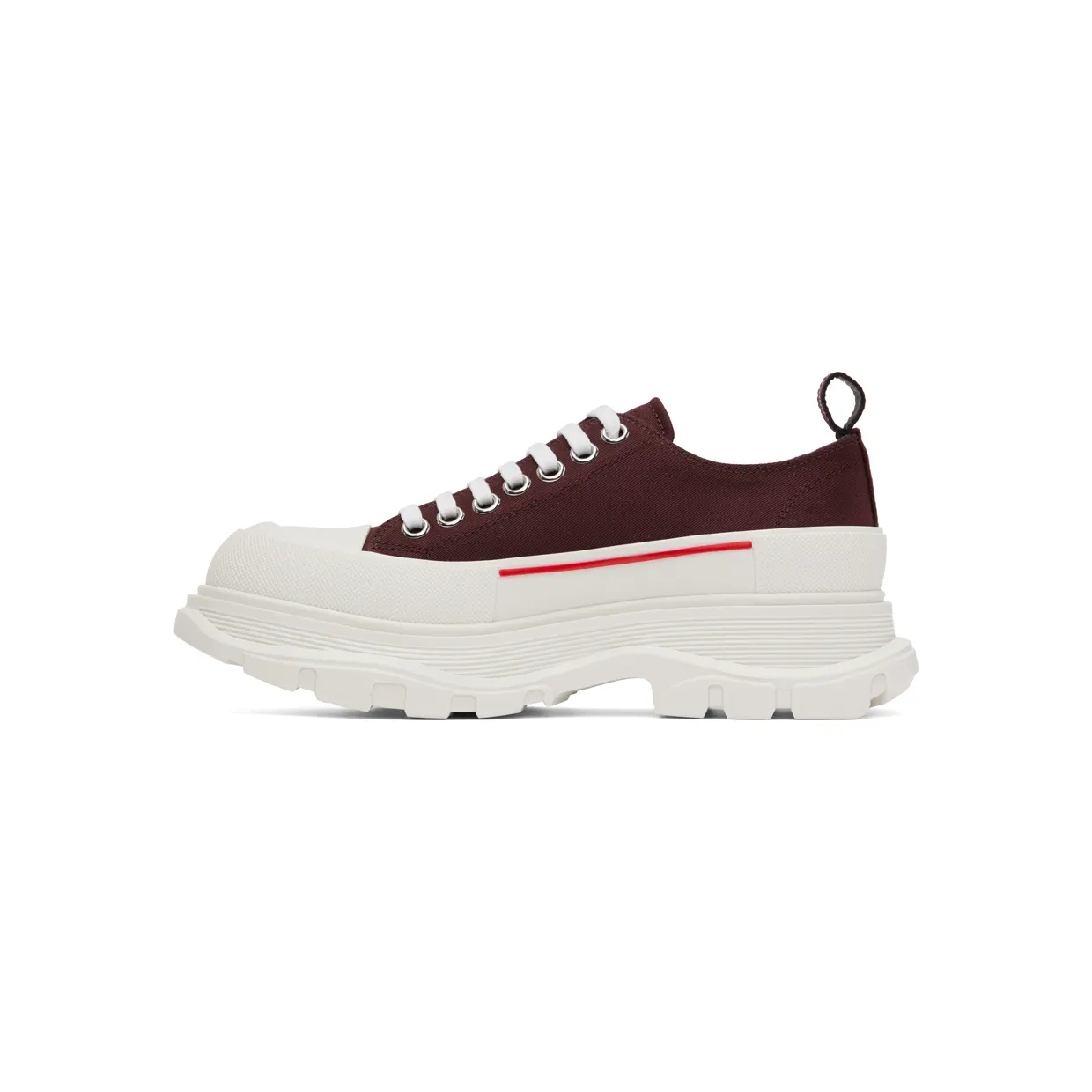 Alexander McQueen Burgundy Tread Slick Low Sneakers (705660W4V31) (3)