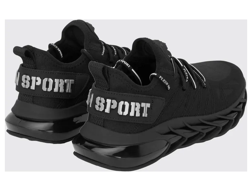 Plein Sport Low-Top Sneakers in Mesh with Applied Logo and a Rear Pull Tab Black (FABSUSC0344STE003N02) (2)