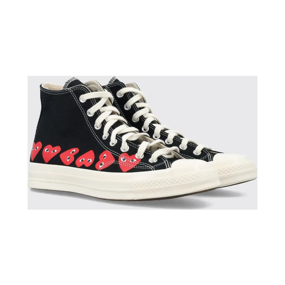 Converse COMME DES GARÇONS PLAY X CONVERSE Chuck 70 High-Top Cotton Canvas Sneakers Black (AZK1270011)