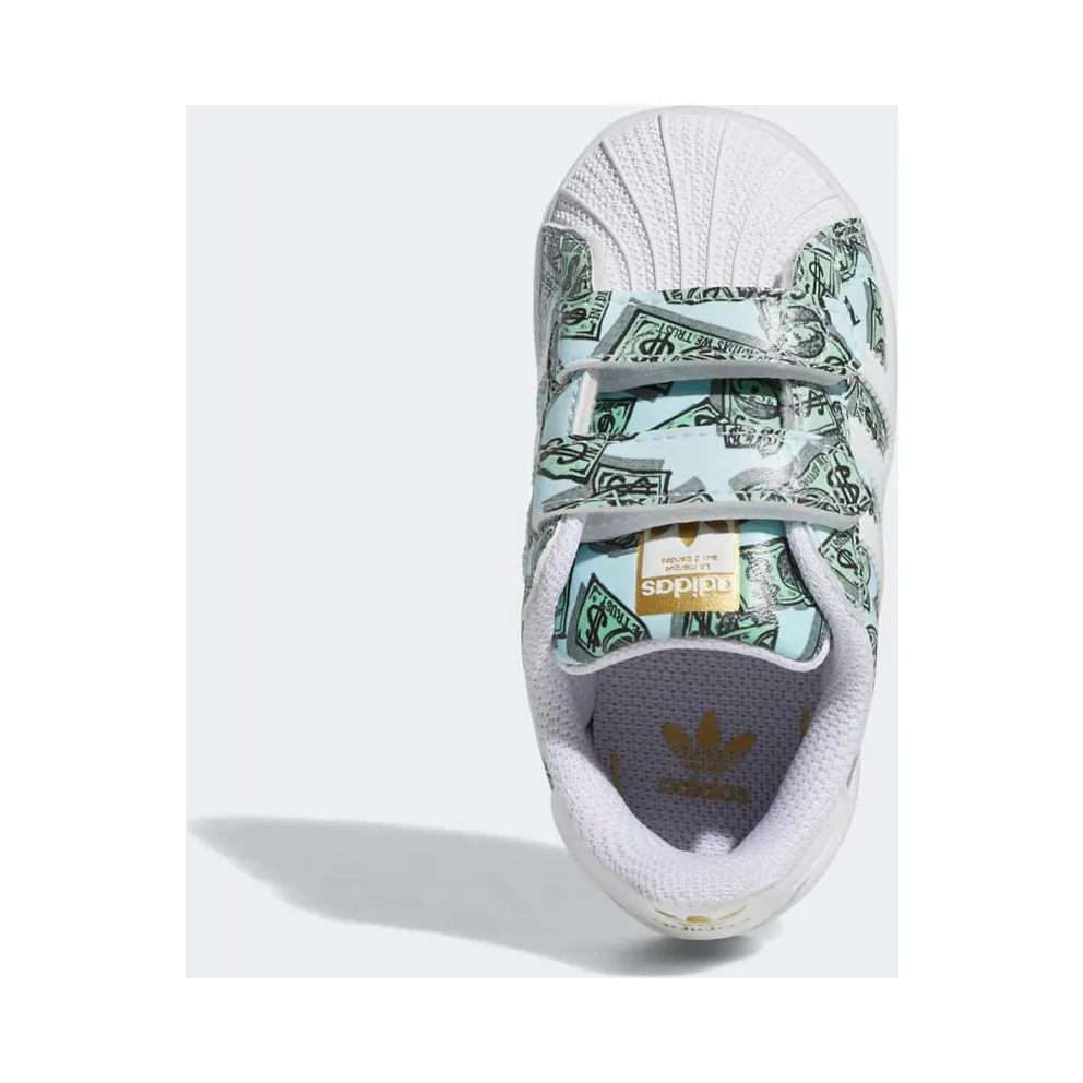 adidas Jeremy Scott Money Print Superstar Cloud White / Cloud White / Gold Metallic (H03655)
