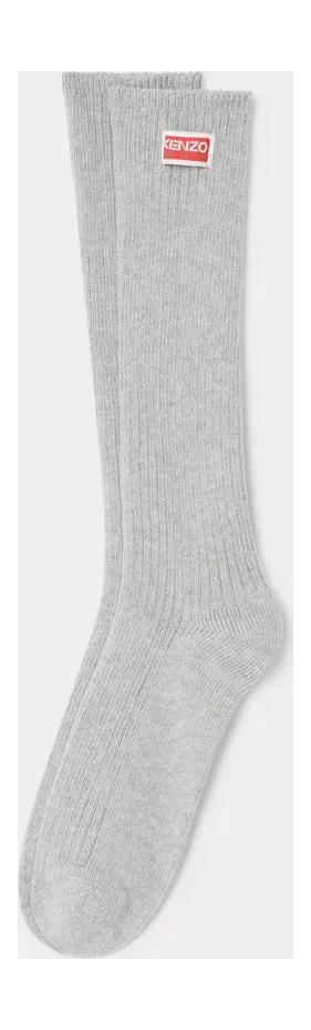 Kenzo Chaussettes ‘Kenzo Tag’ En Coton Homme Gris Clair – Taille 42-45 (FE58SU200KSA)