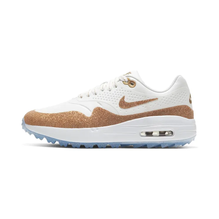 Nike Air Max 1 Golf Swarovski (W) “Summit White / White / Metallic Gold” (BV0658-111)