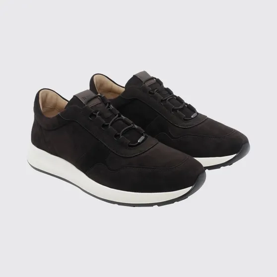 Tod’s Red Dot Suede Calfskin Slip-On Sneakers with Elasticated Laces Brown (XXM79K0IP51U7Z0ZQ7)