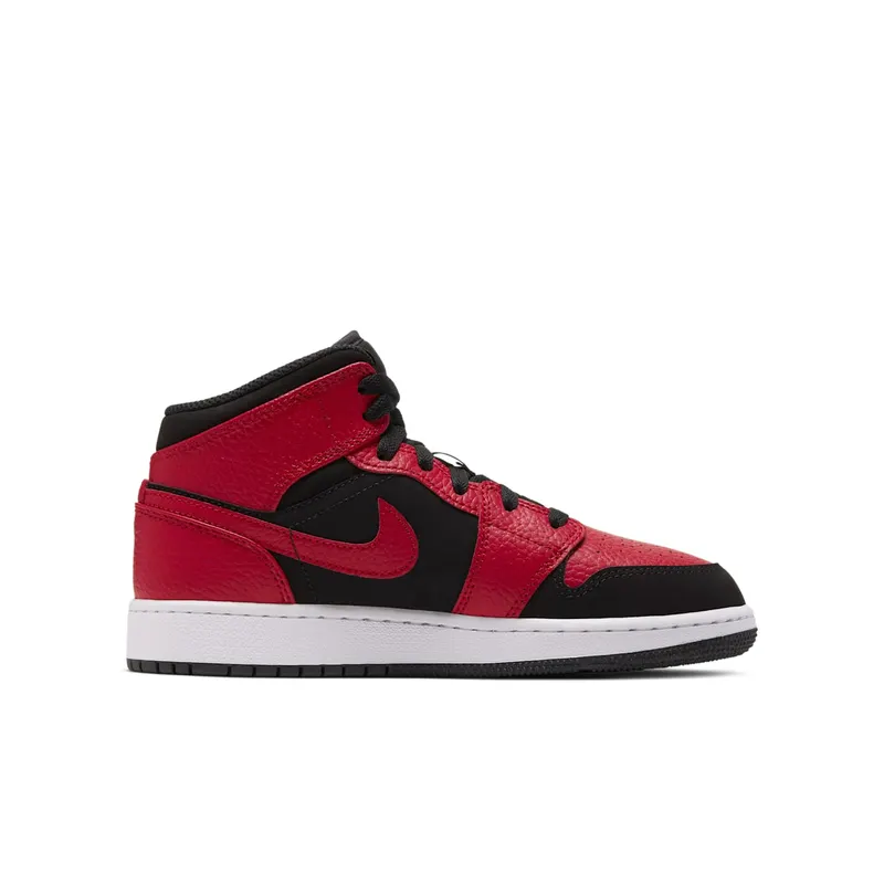 Air Jordan Nike AJ I 1 Mid ‘Bred’ (GS) (2019) (554725-054)