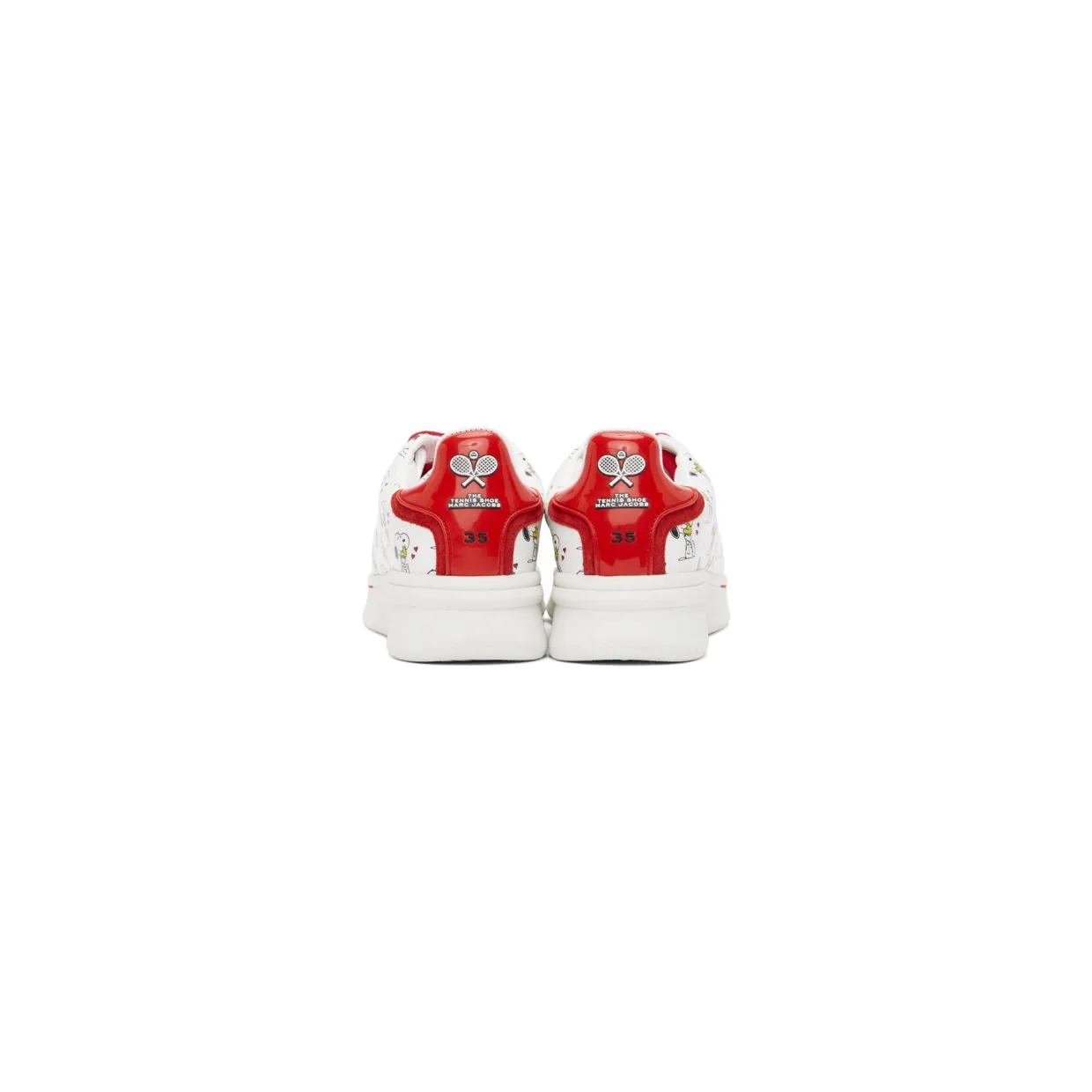 Marc Jacobs White and Red Peanuts Edition The Tennis Shoe Sneakers (M9002318) (3)
