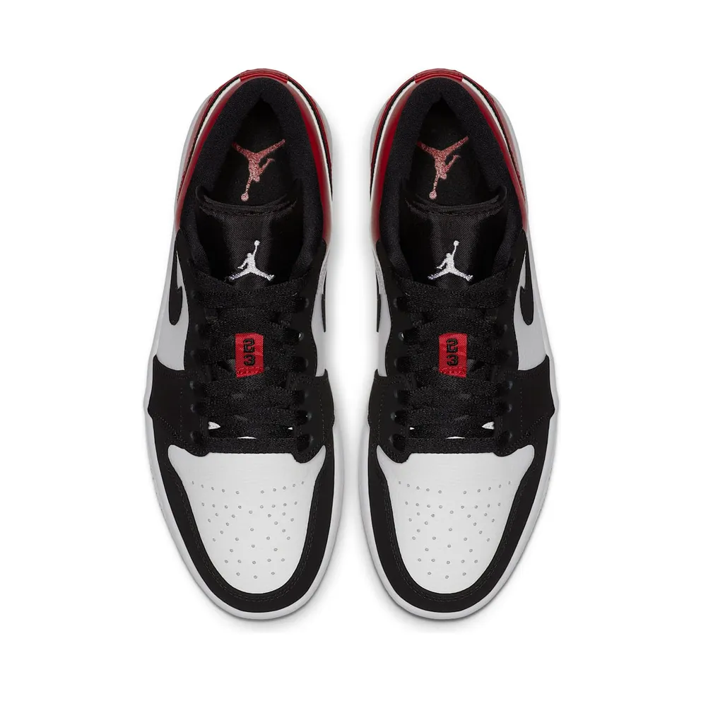 Jordan 1 Low Black Toe White/Black-Gym Red (553558-116)