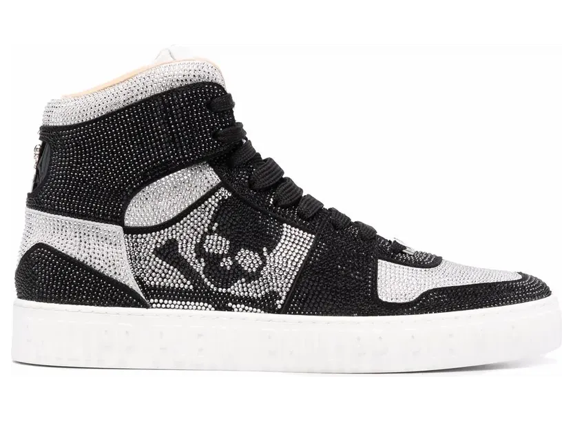 Philipp Plein Notorious Crystal Skull high-top sneakers met kristallen – Zwart (PABSUSC0144PLE010N)