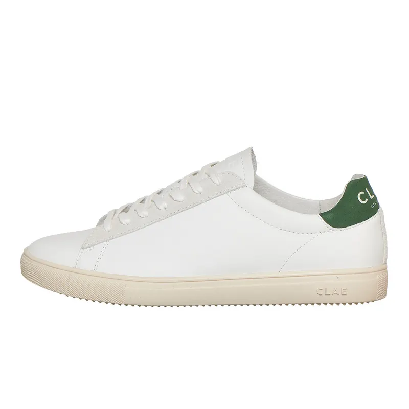 Clae Bradley White Milled Leather / Olive (CL20ABR02-WMO)