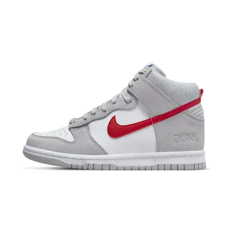 Nike Dunk High Athletic Club Grey Red (GS) “Light Smoke Grey / White / Gym Red” (DH9750-001)