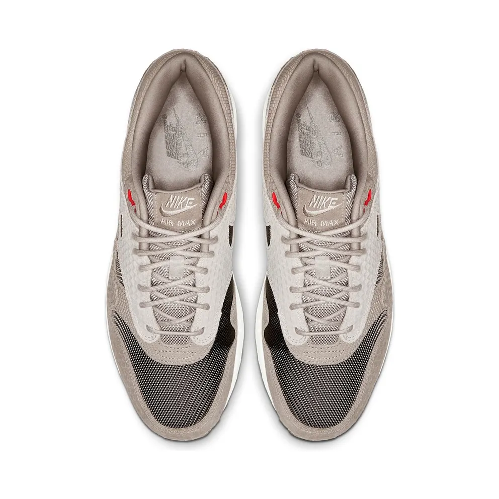 Nike Air Max 1 Cut Out Swoosh Moon Particle Moon Particle/Ridgerock-Sepia Stone-Bright Crimson-Sail (875844-205)
