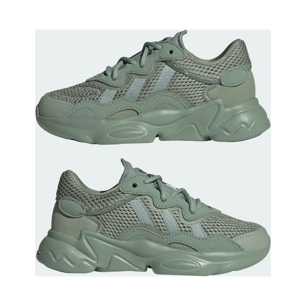 adidas Ozweego Shoes Kids “Silver Green / Silver Green / Core Black” (JI0298)
