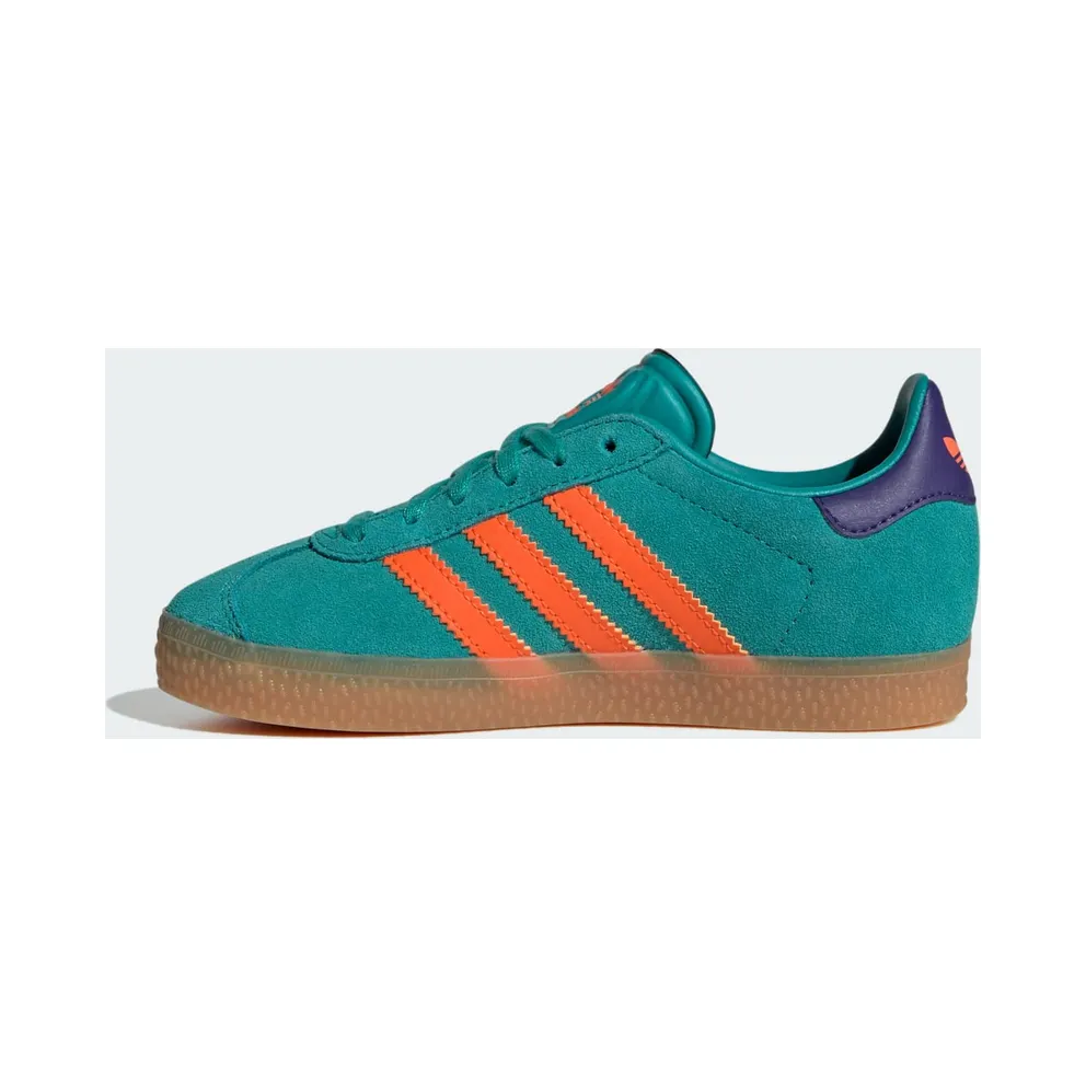 Adidas Gazelle PS “Pure Teal Impact Orange Collegiate Purple” (JR5946)
