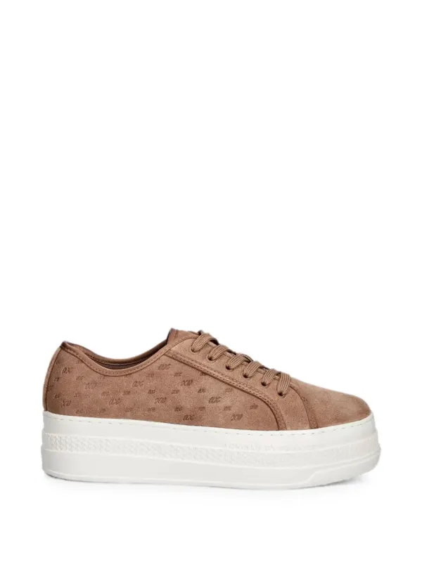 Armani Exchange Sneakers with monogram-reliëf and plateauzool – Brown (XW003070AF2)