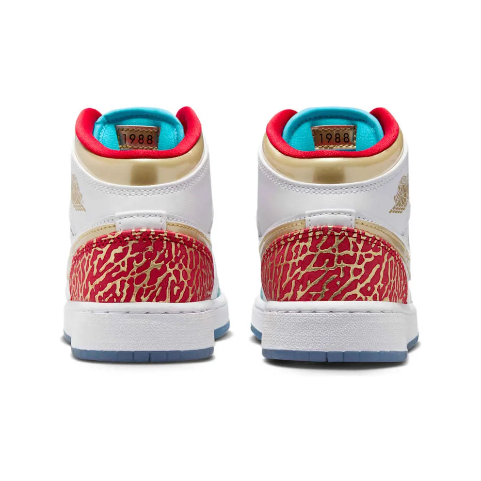 Jordan 1 Mid Sneaker School NC to Chicago (FB2212-100)
