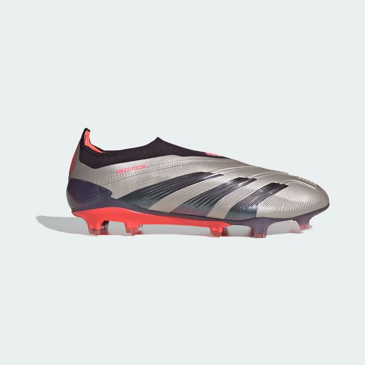 adidas Predator Elite Laceless Firm Ground Boots “Platinum Metallic / Aurora Black / Carbon” (IF8862)