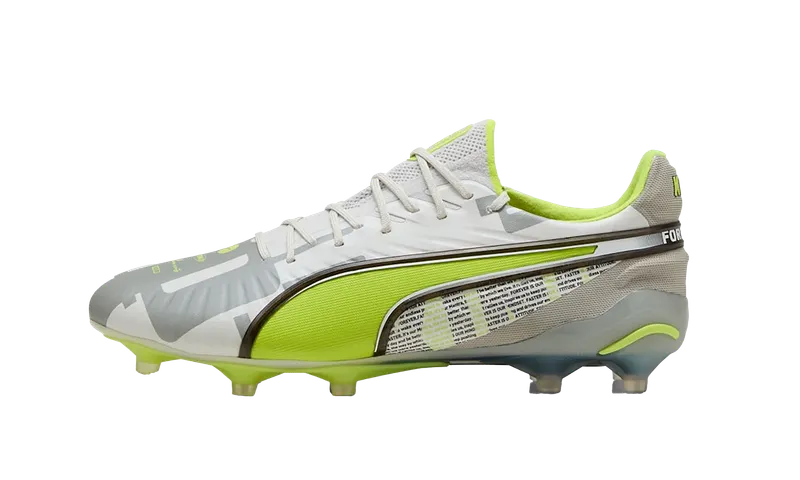 Puma KING ULTIMATE FOREVER FG AG “Feather Gray / Electric Lime / White / Flat Light Gray” (108426-01)